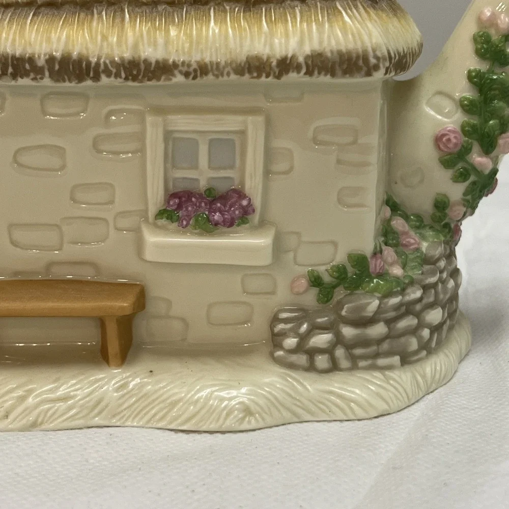2002 Lenox The Irish Blessing Cottage Teapot Lid Cottagecore Shamrock Vtg